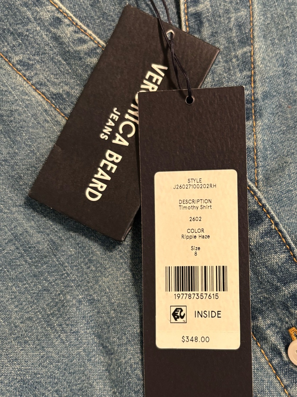 Veronica Beard | Timothy Twist Hem Denim Shirt- Light Blue - Picture 8 of 11